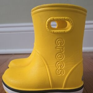 CROCS Kids Bright Yellow Rain Boots